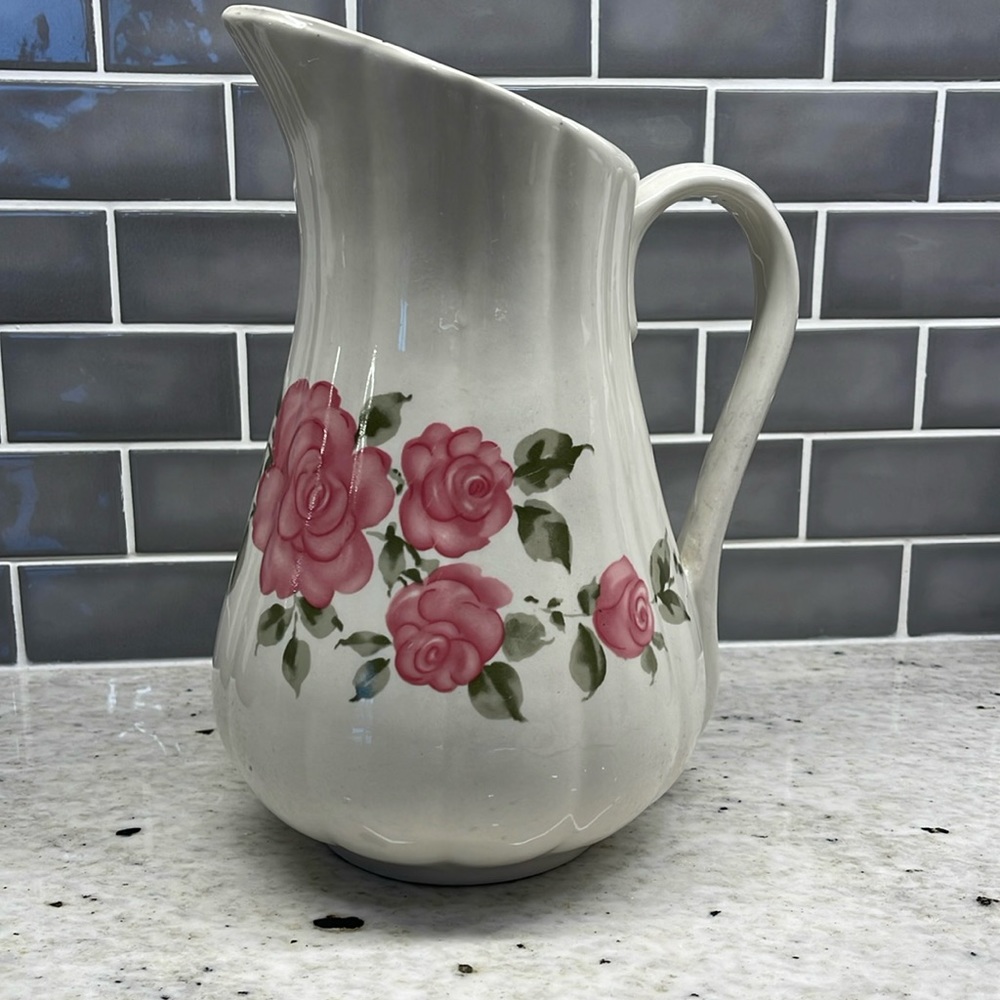 Vintage Gibson Housewares Floral Pitcher